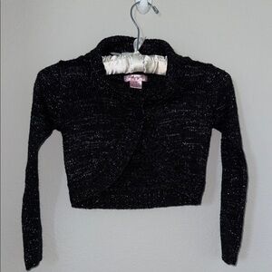PINK ANGEL Black Knit Cropped Cardigan Medium (5~6)‎